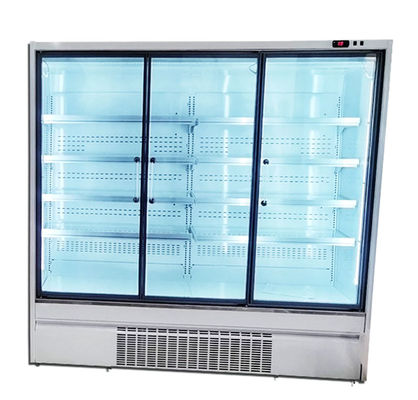슈퍼마켓 R290 똑바로 선 유리문 냉각기 2/3/4 문 220V/50HZ