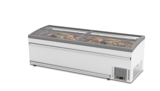 800L 1100L 유리문 체스트형 냉동고 R290 R404A 아일랜드 냉장고 미닫이식 유리문