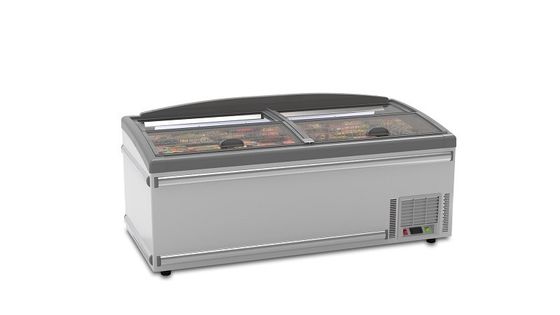 600L을 냉각시키는 유리문 정전기를 미끄러지게 하는 R290/R404A 슈퍼마켓 체스트형 냉동고